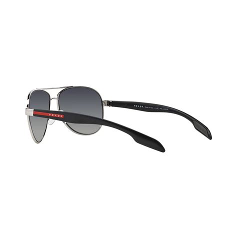 prada linea rossa silver ps 53ps benbow pilot sunglasses|Prada BENBOW PS53PS Sunglasses .